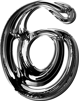 6 number y2k metallic chrome alphabet letter