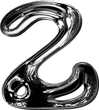 2 number y2k metallic chrome alphabet letter